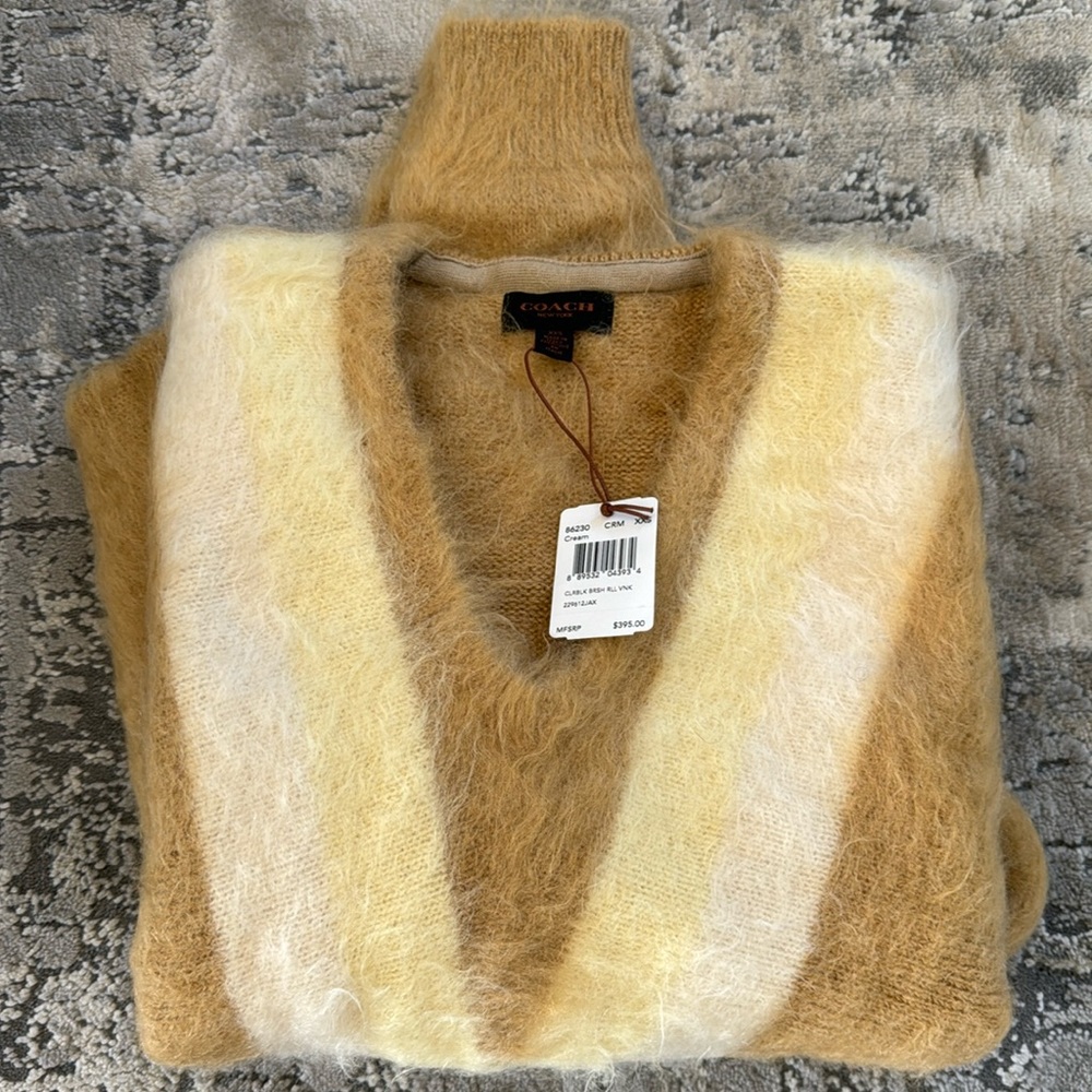 Coach Fuzzy Mohair Sweater Nwt Xxs $395